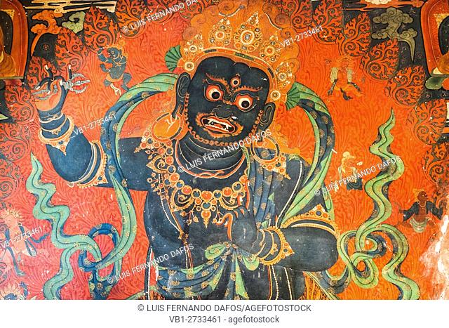 Tibetan art. Mural paintings at the Kumbum chorten of Pelkor Chode Monastery, Gyantse, Tibet