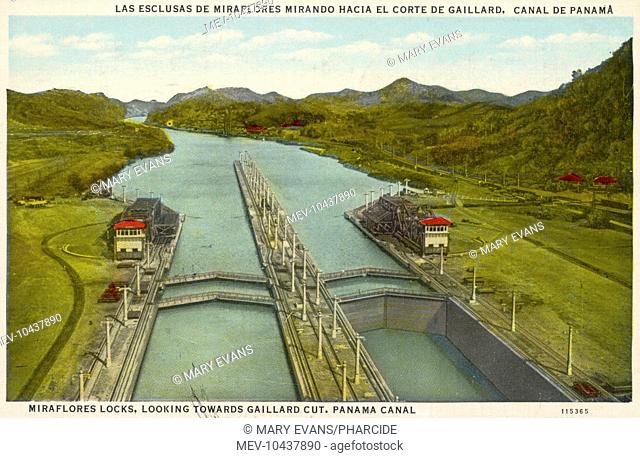 Miraflores Locks, Looking towards Gaillard Cut, Panama Canal