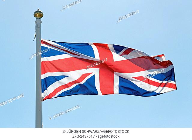 Union Jack on flagpole