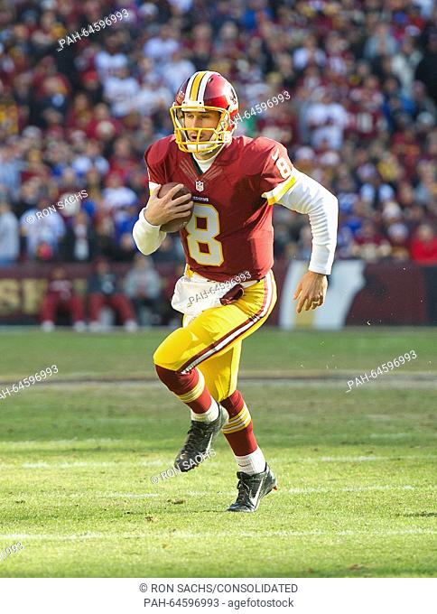 Washington Redskins quarterback Kirk Cousins (8) scrambles in second quarter action against the Buffalo Bills at FedEx Field in Landover, Maryland on Sunday