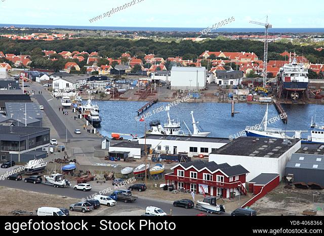 The Port of Skagen is located in Skagen, in northern Denmark. It contains an industrial port that supports the area's fishing industry, as well as cruise ships