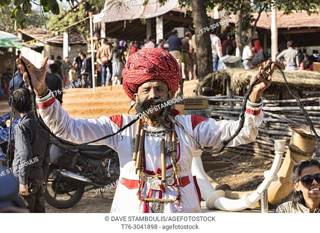 Mr. Mustache contestant, Desert Festival in Jaisalmer, Rajasthan, India