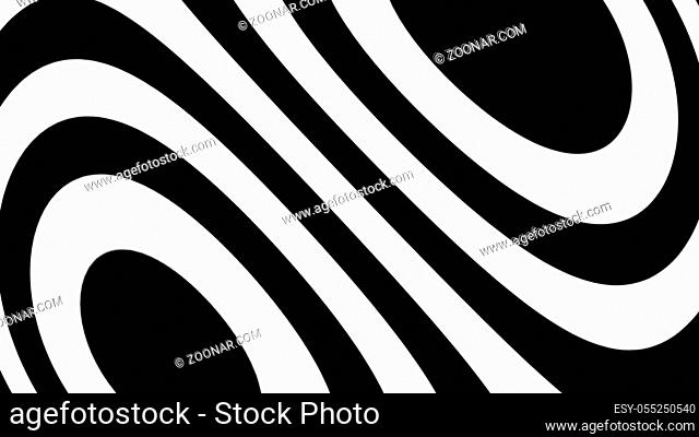 Abstract background with black and white lines. 3d rendering
