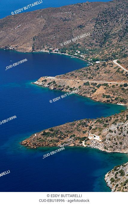 Coastline near Kampi Chrisomilias, Fourni island, Dodecanese, Greece, Europe