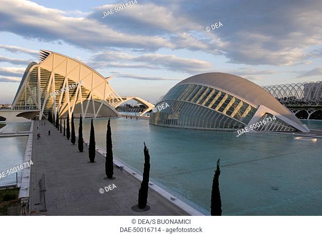 Spain - Valencia. City of Arts and Science (Ciudad de las Artes y las Ciencias). Planetarium 'L'Hemisferic-Eye of Wisdom'