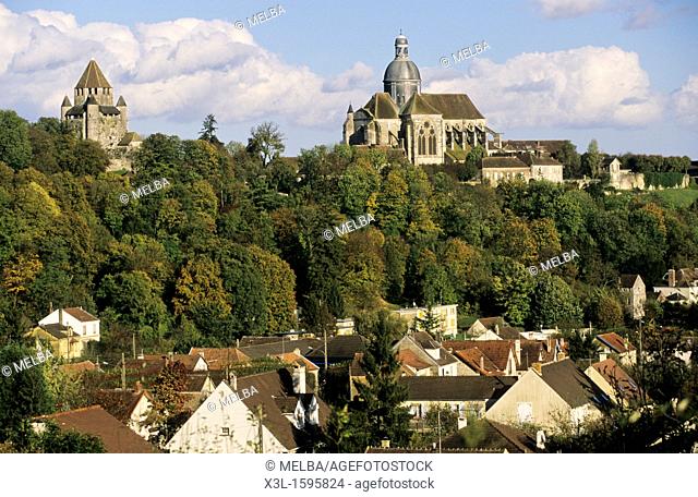 Cesar Tower and Saint-Quiriace church Provins, France, Europe, World Heritage