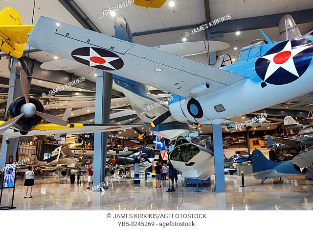 World War II era planes on display at the Naval Aviation Museum in Pensacola, Florida