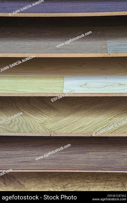 Laminate Flooring samples. Visible dovetail edge