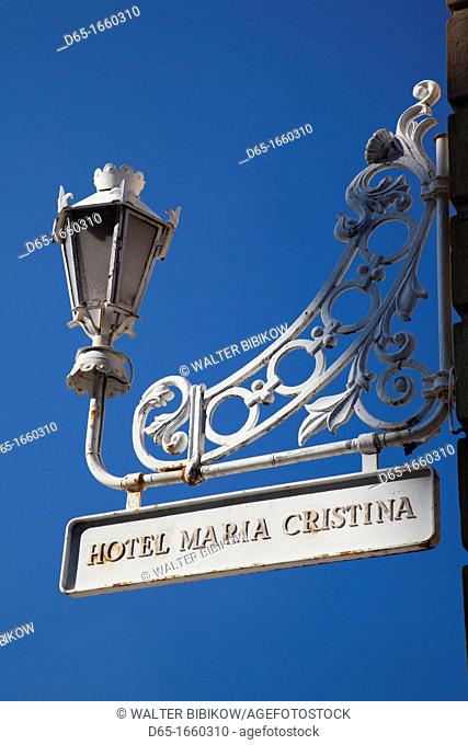 Spain, Basque Country Region, Guipuzcoa Province, San Sebastian, detail of the Hotel Maria Cristina