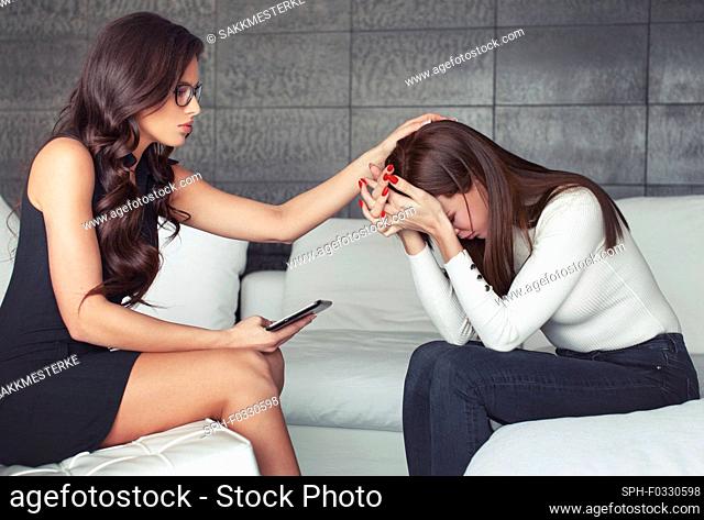 Young woman in psychotherapy