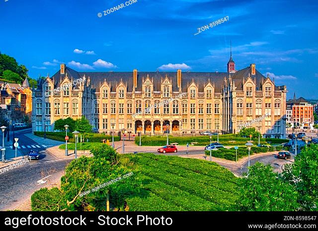Saint lamberts in front of former palace of the prince bishops in Liege, Belgium, Benelux, HDR