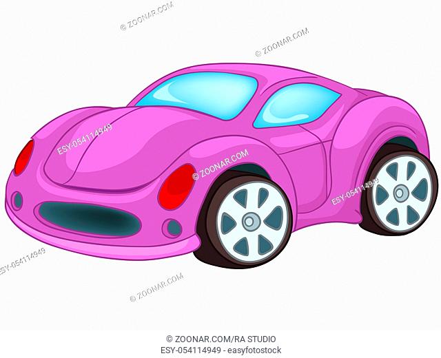 Cartoon Car Isolated on White Background. Vector EPS8
