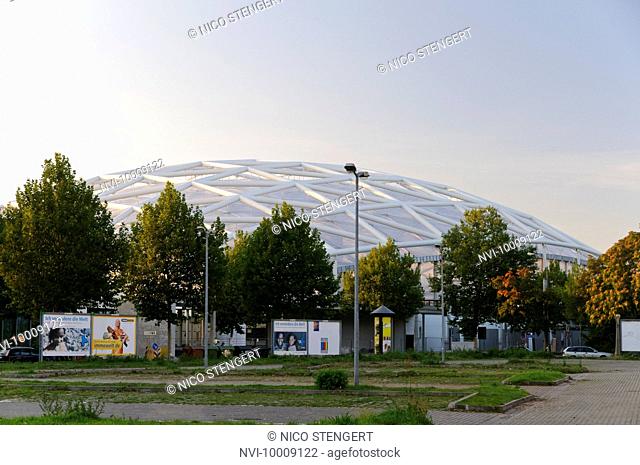 Construction of the giant tropical hall Gondwanaland, Zoological Garden, Leipzig, Saxony, Germany, Europe