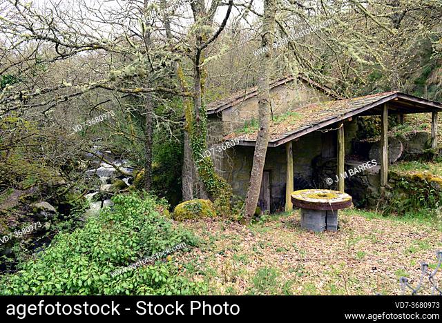 Castro Caldelas, water mill next to Edo river. Ourense province, Galicia, Spain. . Ourense province, Galicia, Spain