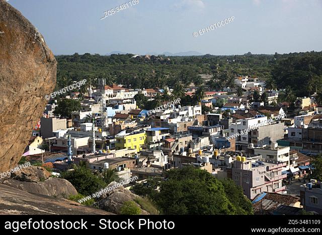 Aerial view of the Shravanabelagola town, Karnataka, India