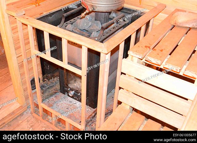 The interior of the sauna and bath for a washing and taking procedures