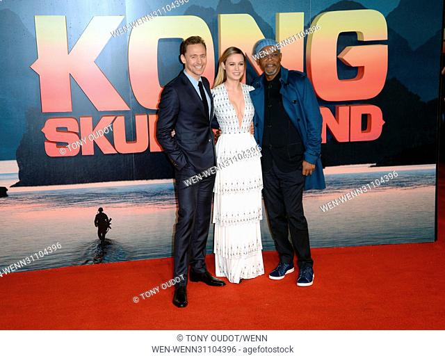 The European Premiere of 'Kong: Skull Island' held at the Cineworld Empire Featuring: Tom Hiddleston, Brie Larson, Samuel L Jackson Where: London