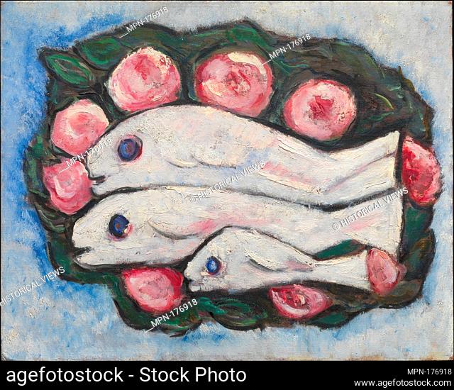 Banquet in Silence. Artist: Marsden Hartley (American, Lewiston, Maine 1877-1943 Ellsworth, Maine); Date: 1935-36; Medium: Oil on canvas board; Dimensions: 15...