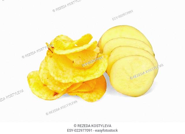 Chips with sliced potatoes