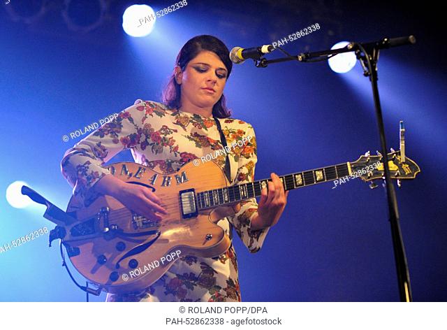 British singer and guitarist Gemma Ray performs in C-Club in Berlin, Germany, 08 October 2014. Photo: ROLAND POPP/dpa NO WIRE SERVICE | usage worldwide