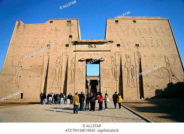 FIRST TEMPLE OF HORUS PYLON; EDFU, EGYPT; 09/01/2013