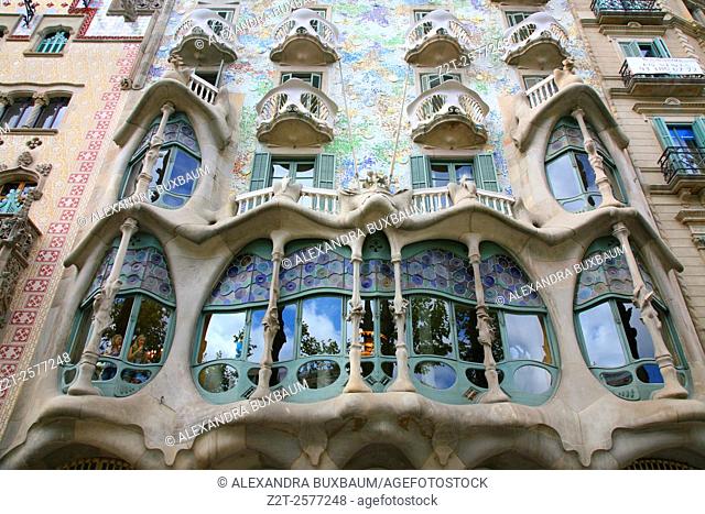Antonio Gaudi designed Casa Batllo, Barcelona, Spain