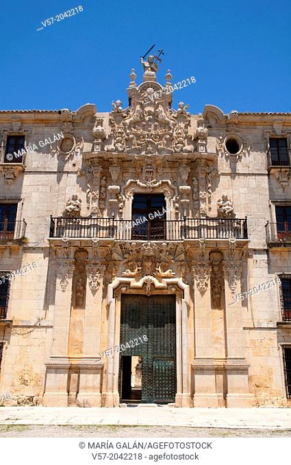 Facade of the royal monastery. Ucles, Cuenca province, Castilla La Mancha, Spain