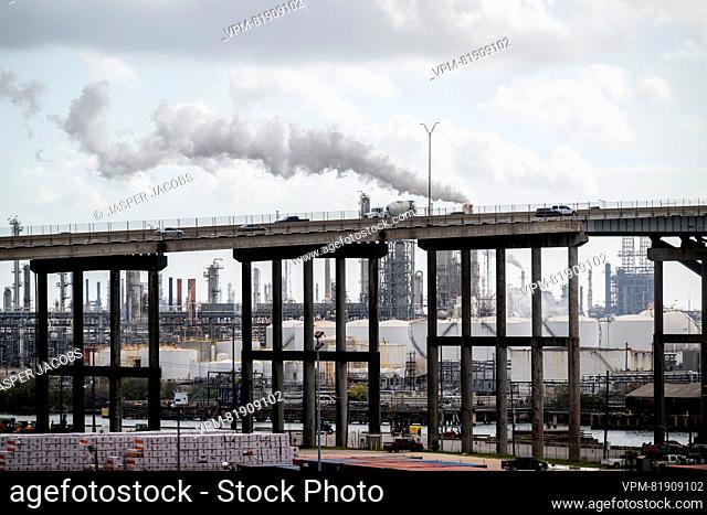 Illustration picture shows a view of the port of Houston, United States of America, during a visit on Saturday 09 December 2023