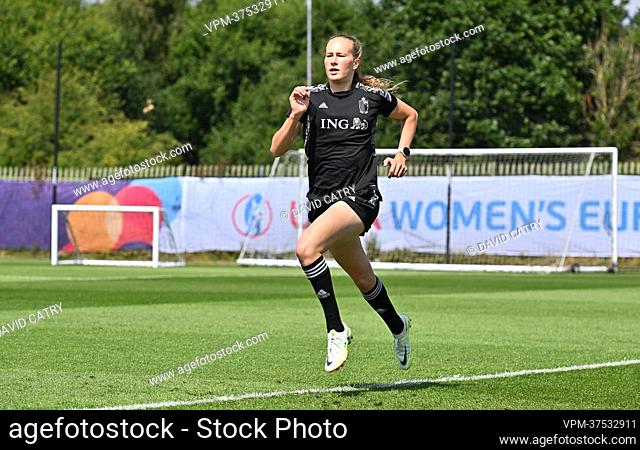 Belgium's Feli Delacauw pictured in action during a training session of the Belgium's national women's soccer team the Red Flames