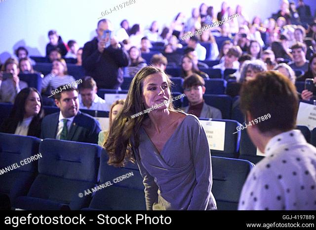 Queen Letizia of Spain attends the 23erd edition of the City of Tudela 'Opera Prima' Film Festival at Moncayo Cinema on November 3, 2023 in Tudela, Spain