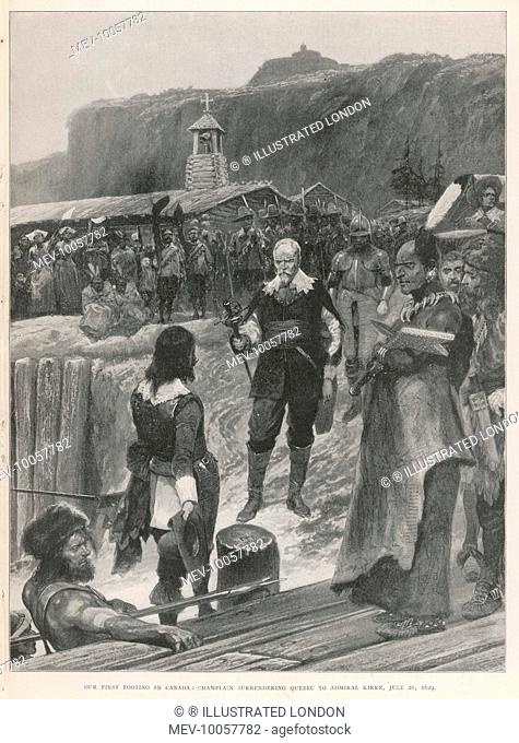 Champlain surrenders Quebec to admiral Kirke