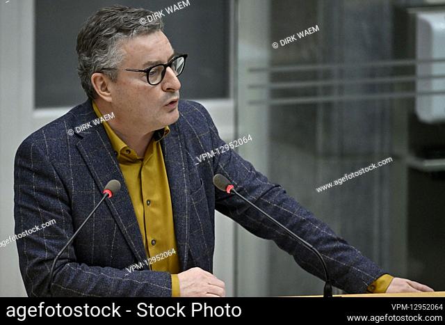 CD&V's Koen Van Den Heuvel pictured during a plenary session with a current affairs debate, at the Flemish Parliament in Brussels, Thursday 24 February 2022
