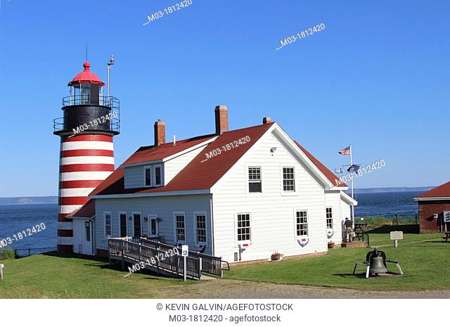 Easternmost point , In the USA. , Lighthouse , Lubec , Maine , New England , Quoddy Head , USA