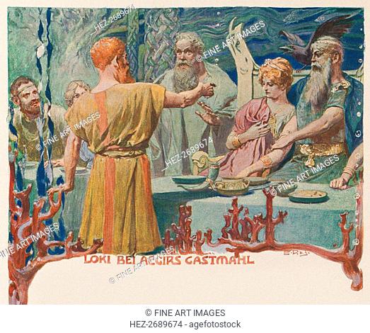 Loki at Ægir's Banquet. From Valhalla: Gods of the Teutons, c. 1905