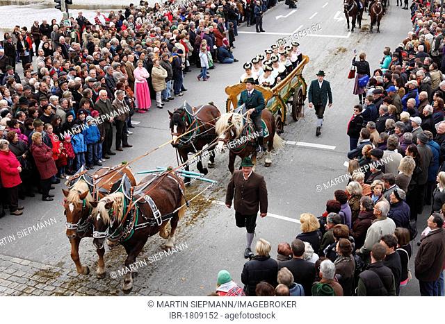 Leonhardi procession, Bad Toelz, Isarwinkel, Upper Bavaria, Bavaria, Germany, Europe