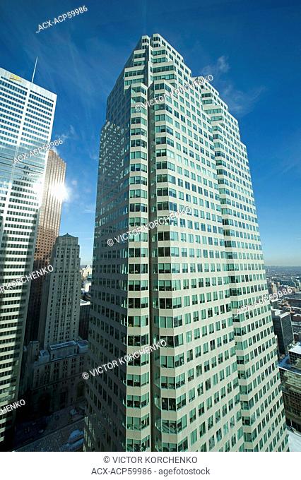 Brookfield Place North tower in Toronto downtown, Bay Street banking district, seen from the South tower