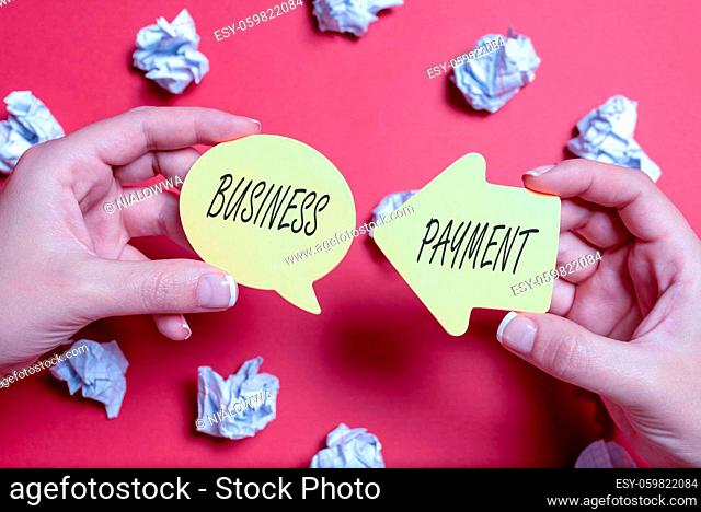 Conceptual caption Business Payment, Business approach trade of value from one party to another for goods Brainstorming Problems And Solutions Asking Relevant...