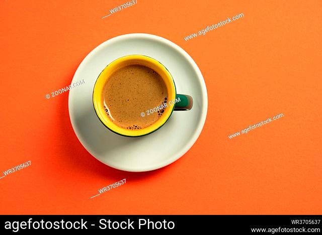 Fresh Turkish coffee coffee on white coffee mug