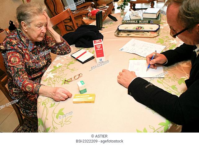 Photo essay. Home consultation of a general practitioner. Hazebrouck, France. On the table : arcalion and ultra-levure. Arcalion