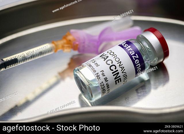 Coronavirus covid-19 vaccine in a hospital, conceptual image