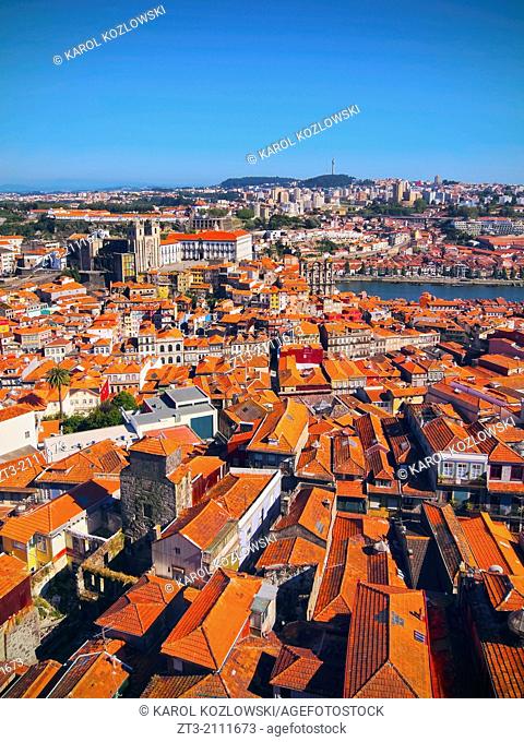 View from Torre dos Clerigos - Clerigos Tower in Porto, Portugal