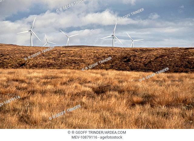 Wind farm - on moorland above Findhorn Valley. Scotland