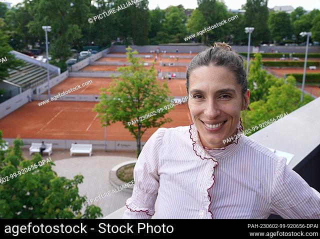 02 June 2023, Hamburg: Andrea Petkovic, former professional tennis player and tournament ambassador, stands on a terrace of the Rothenbaum tennis stadium