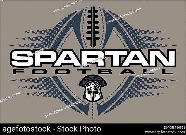 spartan football team design with helmet and ball for school, college or league