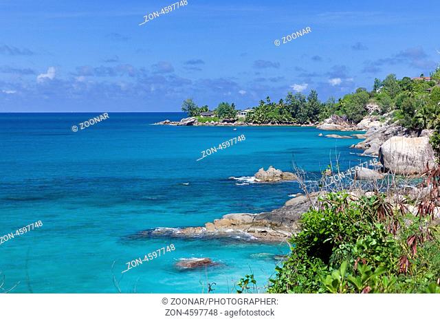 View of Anse Machabee, Island Mahé, Seychelles