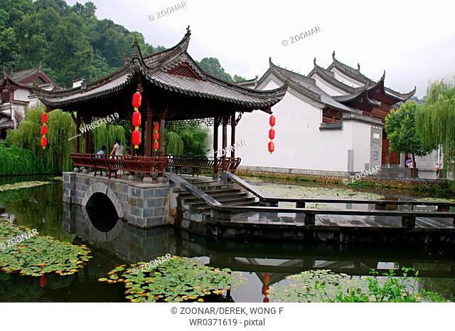 The house and pavilion of Chinese garden