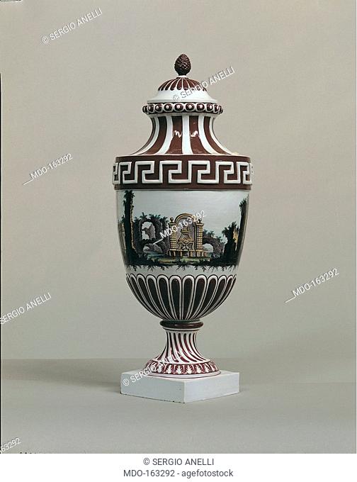 Urn-shaped vase, by Doccia workmanship, 1790 - 1800, 18th Century, . Italy; Tuscany; Florence; Palazzo Pitti; Silver Museum. All