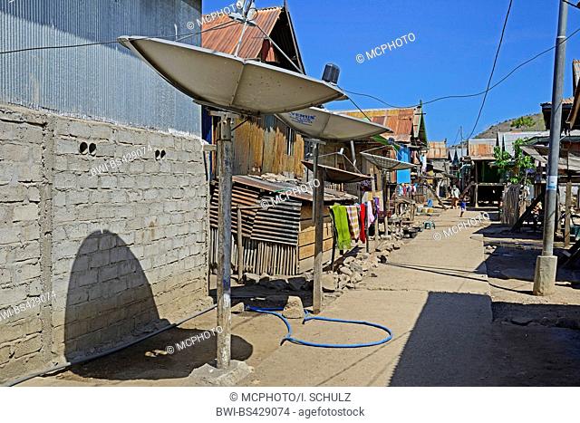 typical pile dwellings and alley of the village Komodo, Indonesia, Komodo Island, Komodo National Park