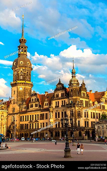 DRESDEN, GERMANY - JULY 11, 2014: Dresden, Germany in a beautiful summer day, Germany on July 11, 2014