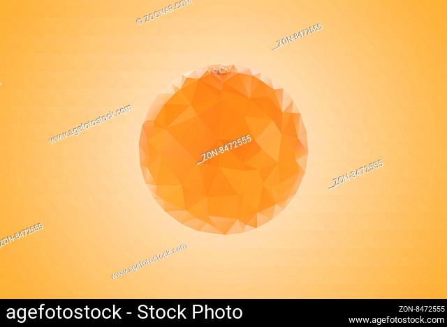 Artistic image of orange in geomentric patterns